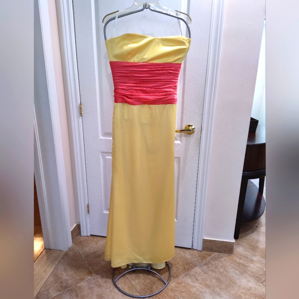 Pink and yellow evening gown